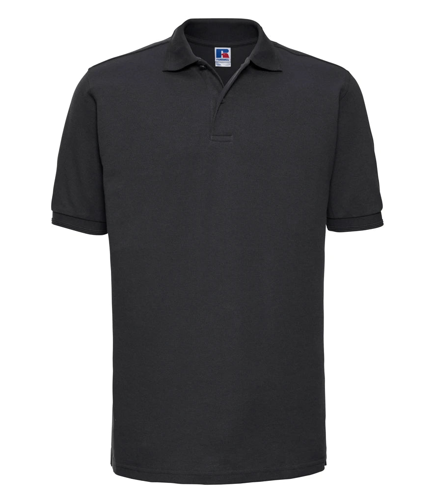 Russell Athletic Hardwearing Poly/Cotton Piqué Polo Shirt — Black