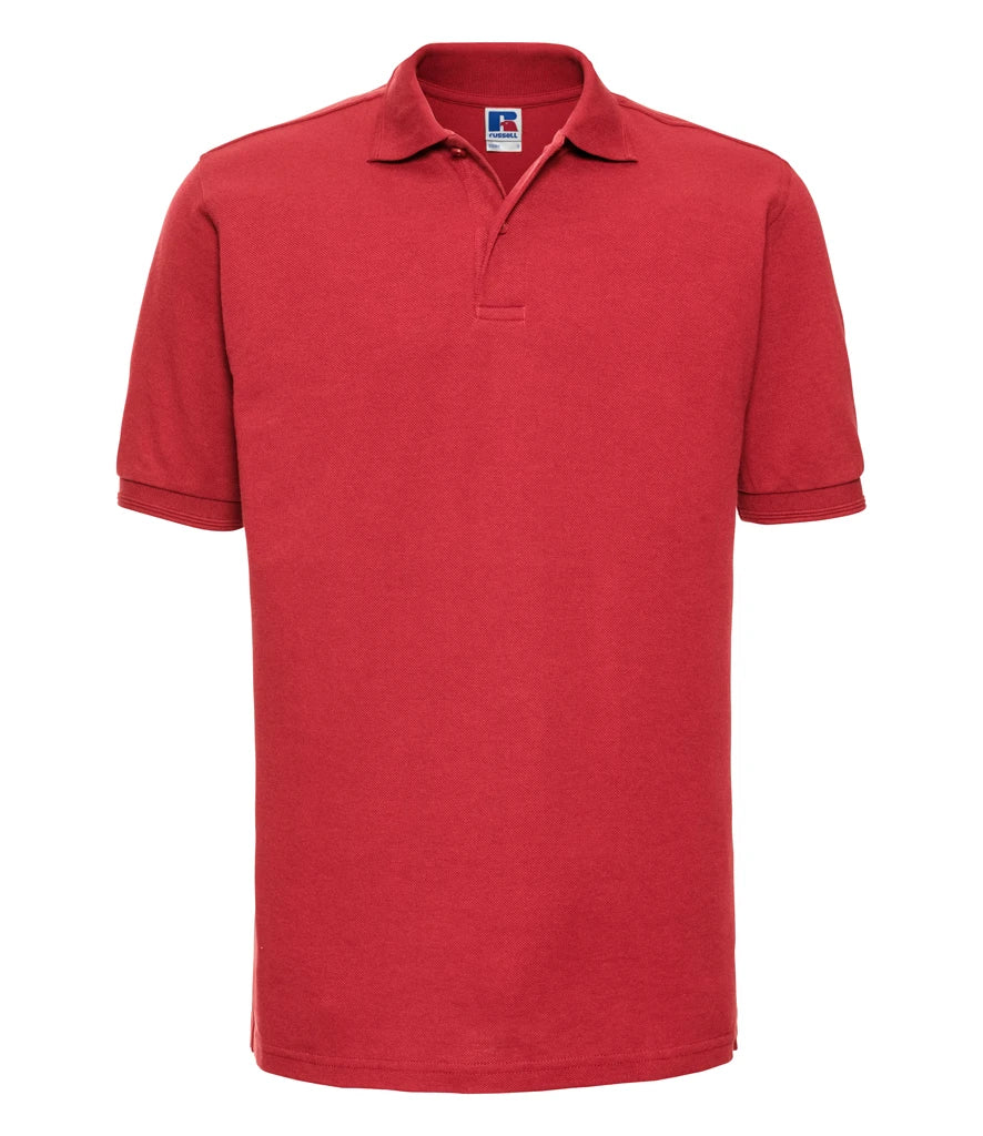Russell Athletic Hardwearing Poly/Cotton Piqué Polo Shirt — Bright Red