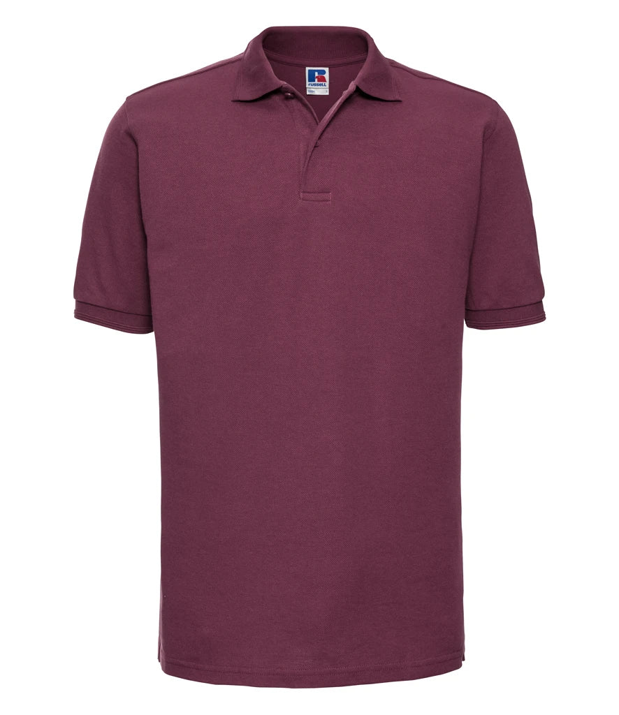 Russell Athletic Hardwearing Poly/Cotton Piqué Polo Shirt — Burgundy