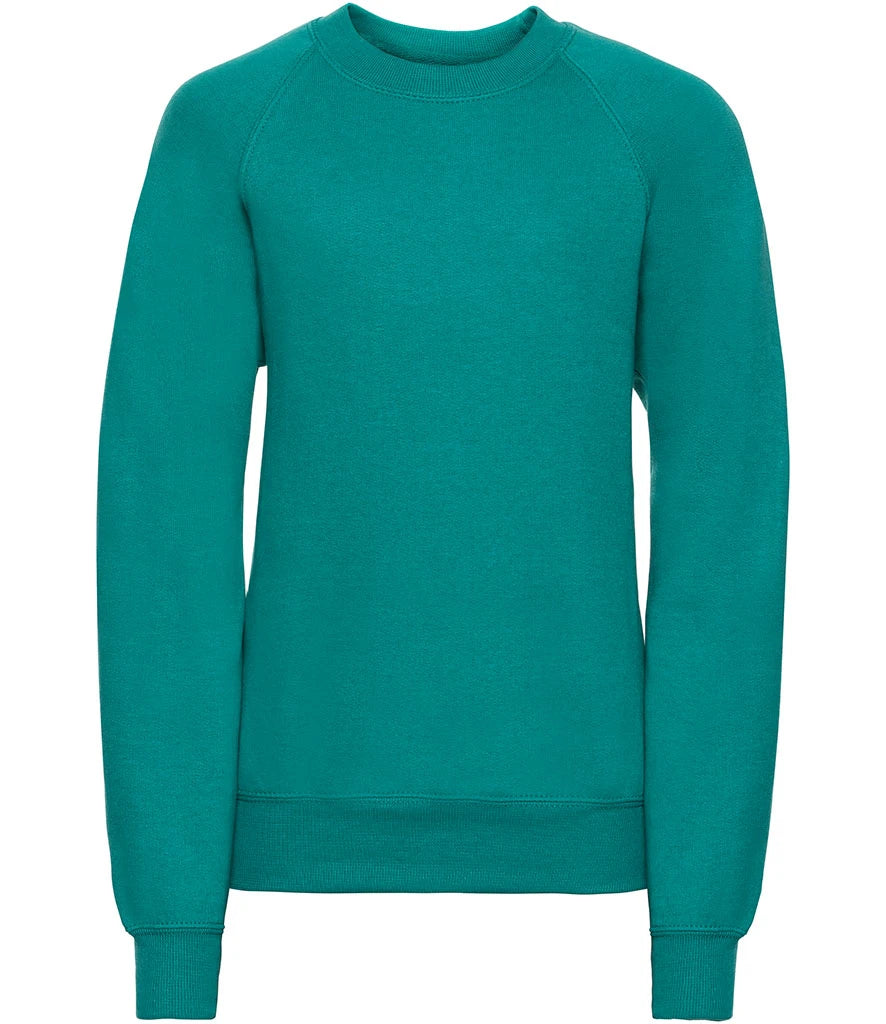 Russell Athletic Kids Raglan Sweatshirt — Winter Emerald