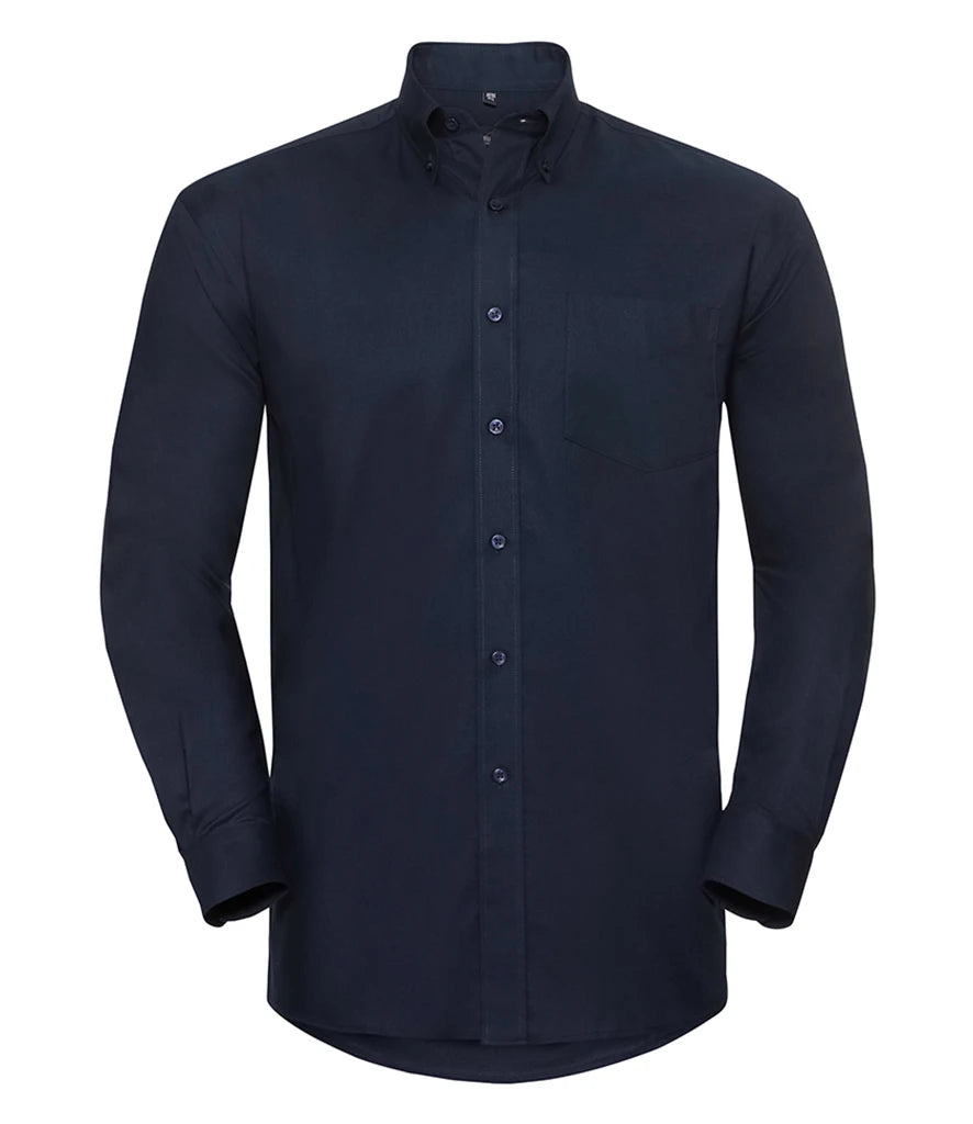 Russell Athletic Collection Long Sleeve Easy Care Oxford Shirt — Bright Navy