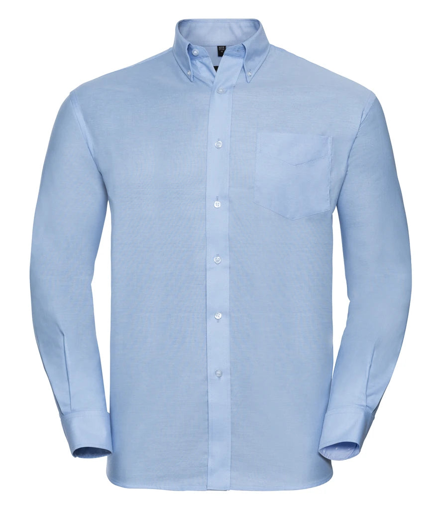 Russell Athletic Collection Long Sleeve Easy Care Oxford Shirt — Oxford Blue