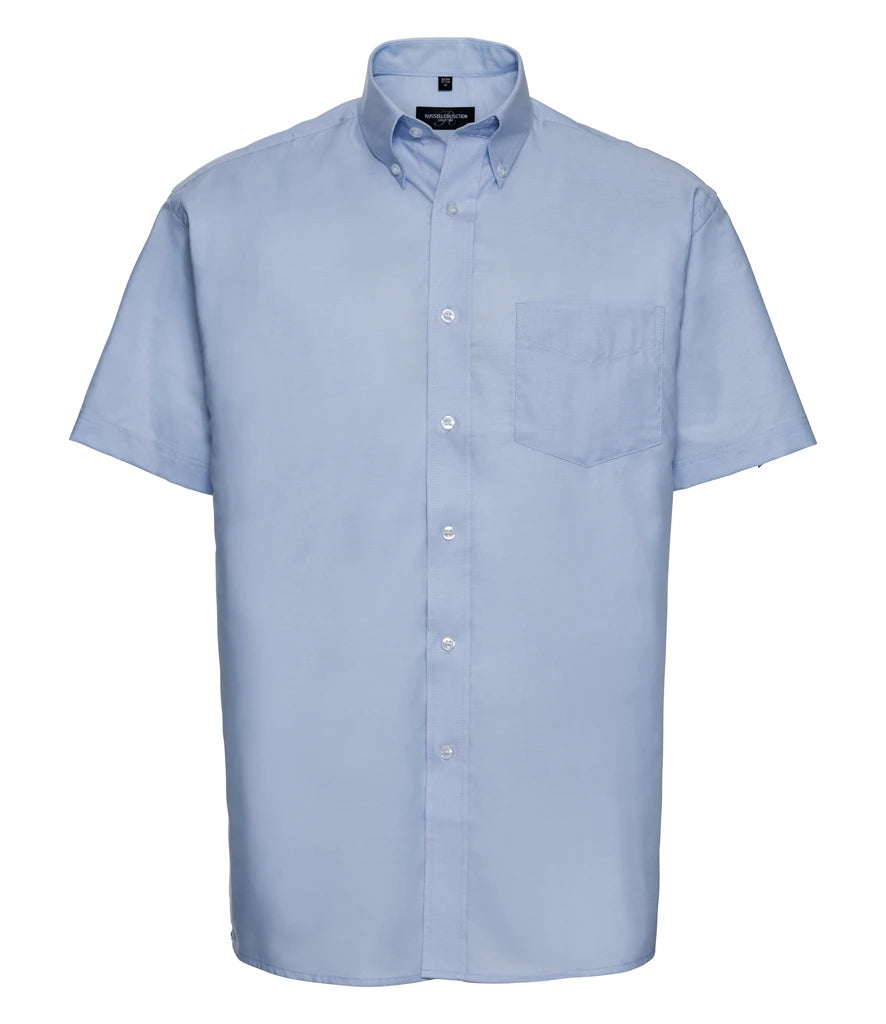 Russell Athletic Collection Short Sleeve Easy Care Oxford Shirt — Oxford Blue