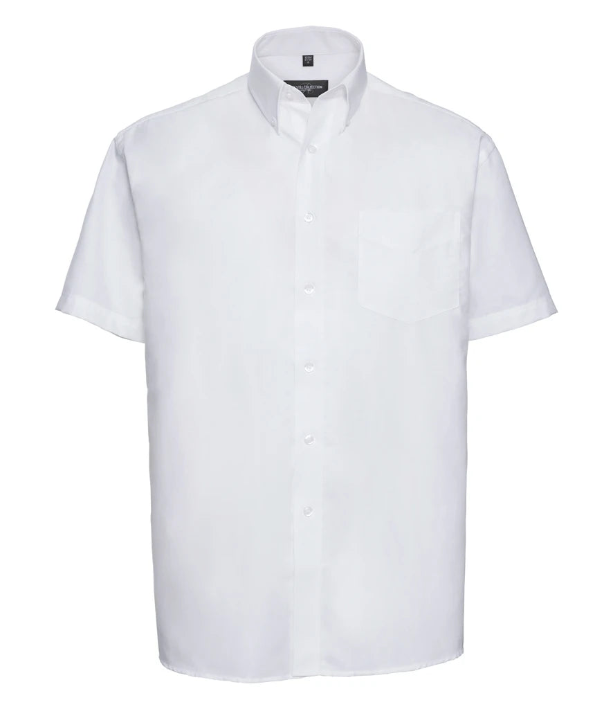 Russell Athletic Collection Short Sleeve Easy Care Oxford Shirt — White
