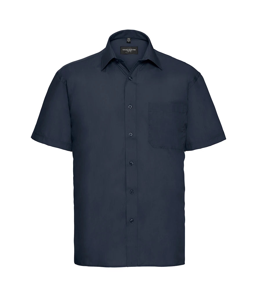 Russell Athletic Collection Short Sleeve Easy Care Poplin Shirt — French Navy