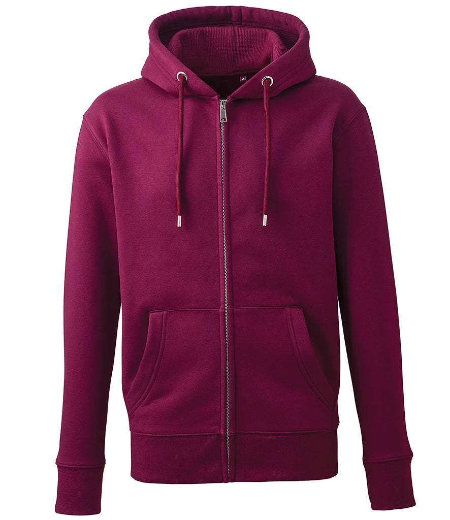 Anthem Organic Full Zip Hoodie — Burgundy