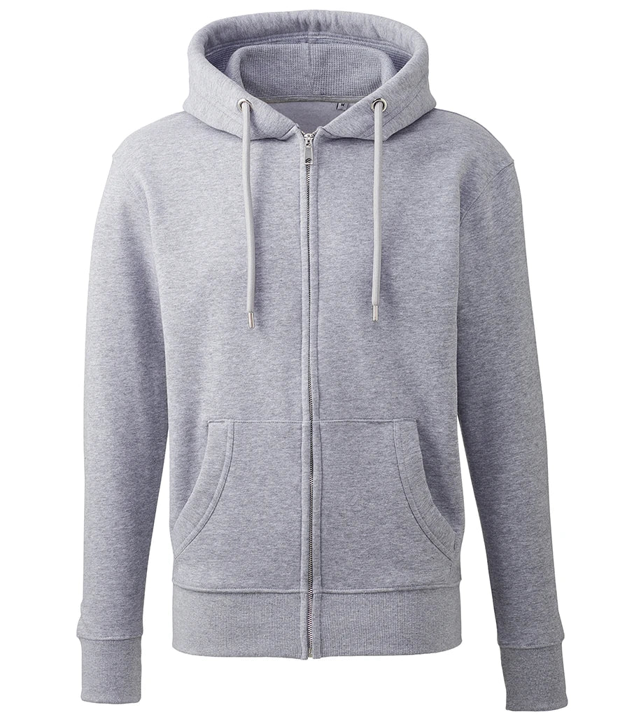 Anthem Organic Full Zip Hoodie — Grey Marl