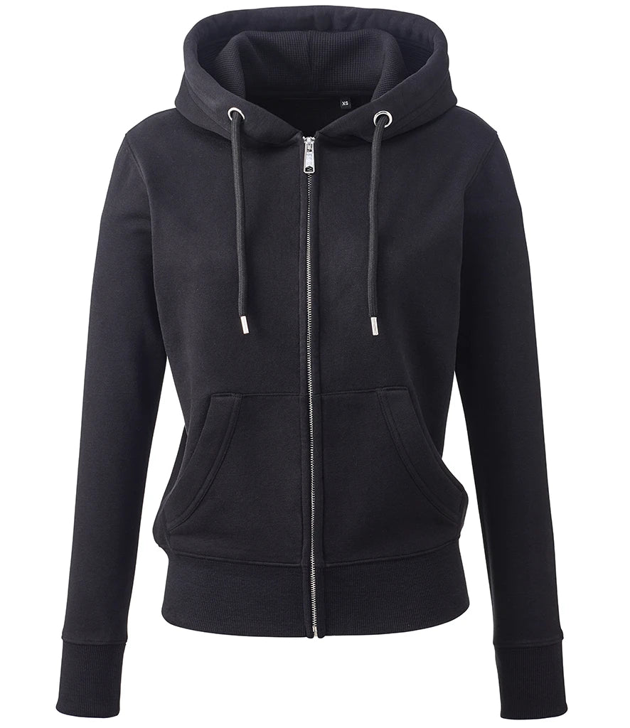 Anthem Ladies Organic Full Zip Hoodie — Black