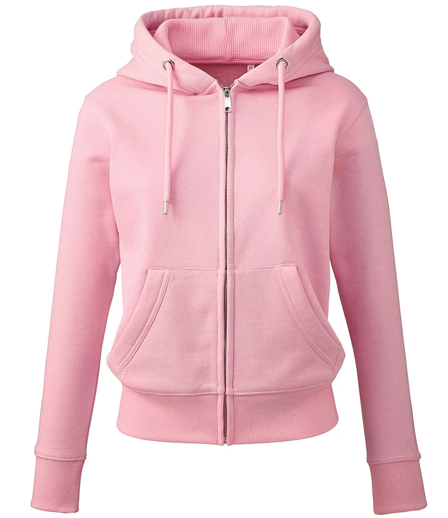 Anthem Ladies Organic Full Zip Hoodie — Pink