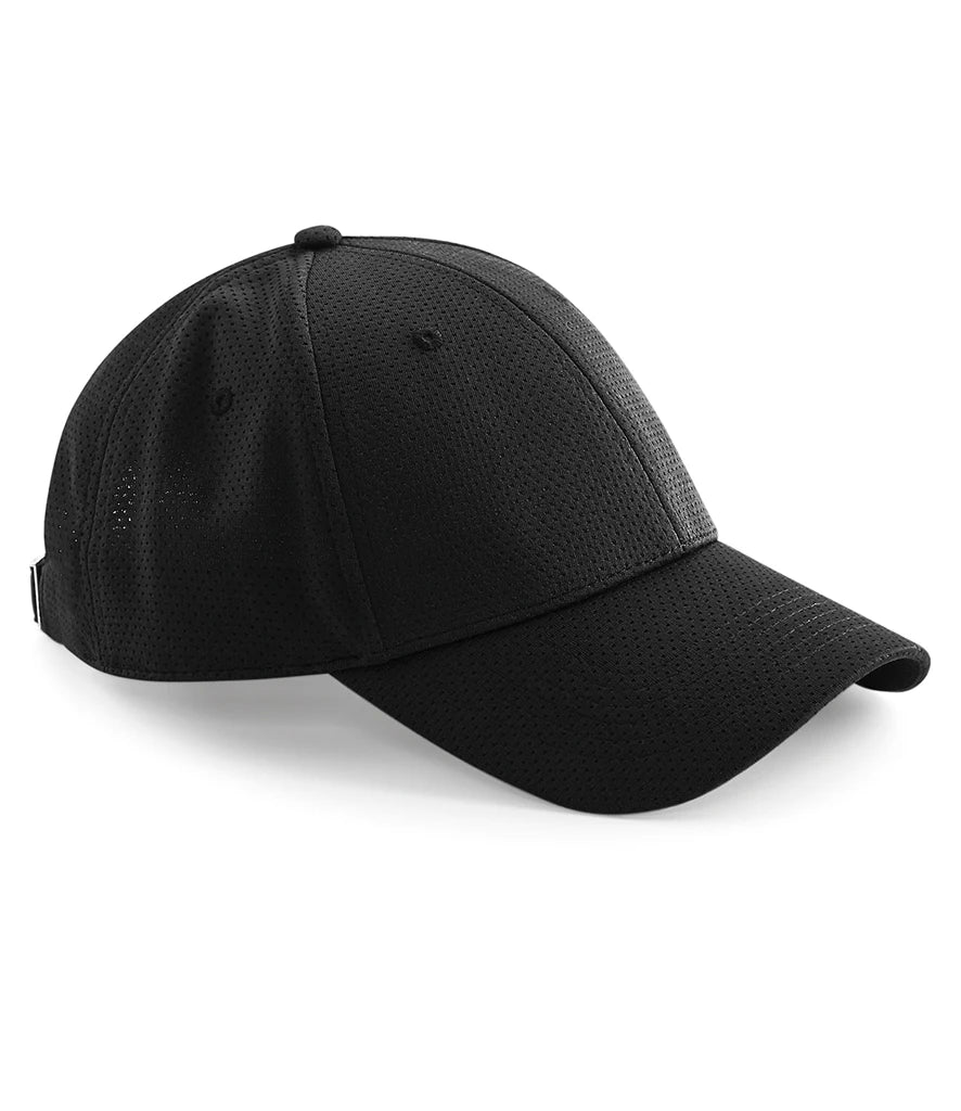 Beechfield Air Mesh 6 Panel Cap — Black
