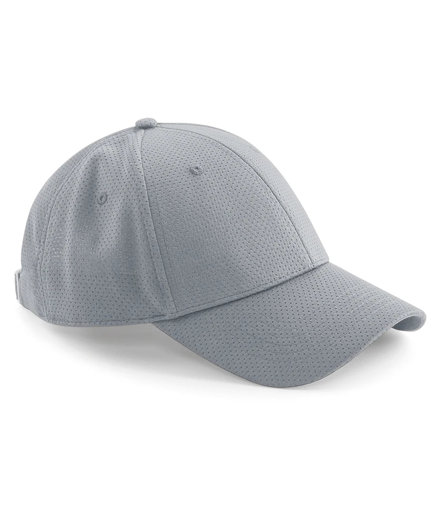 Beechfield Air Mesh 6 Panel Cap — Light Grey
