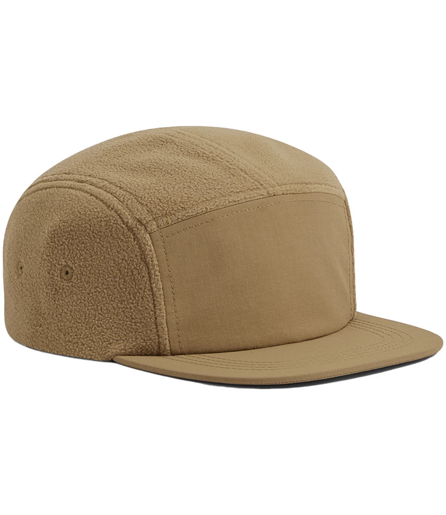 Beechfield Recycled Fleece Outdoor Camper Cap — Biscuit