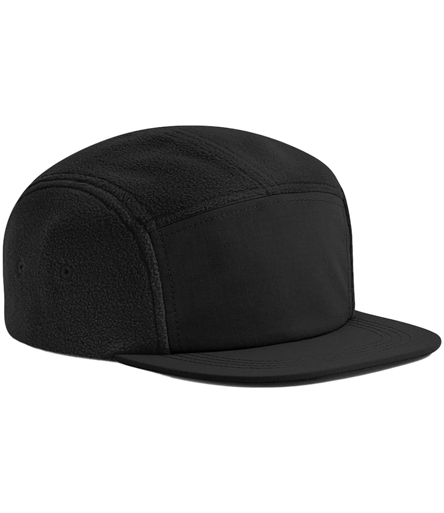 Beechfield Recycled Fleece Outdoor Camper Cap — Black