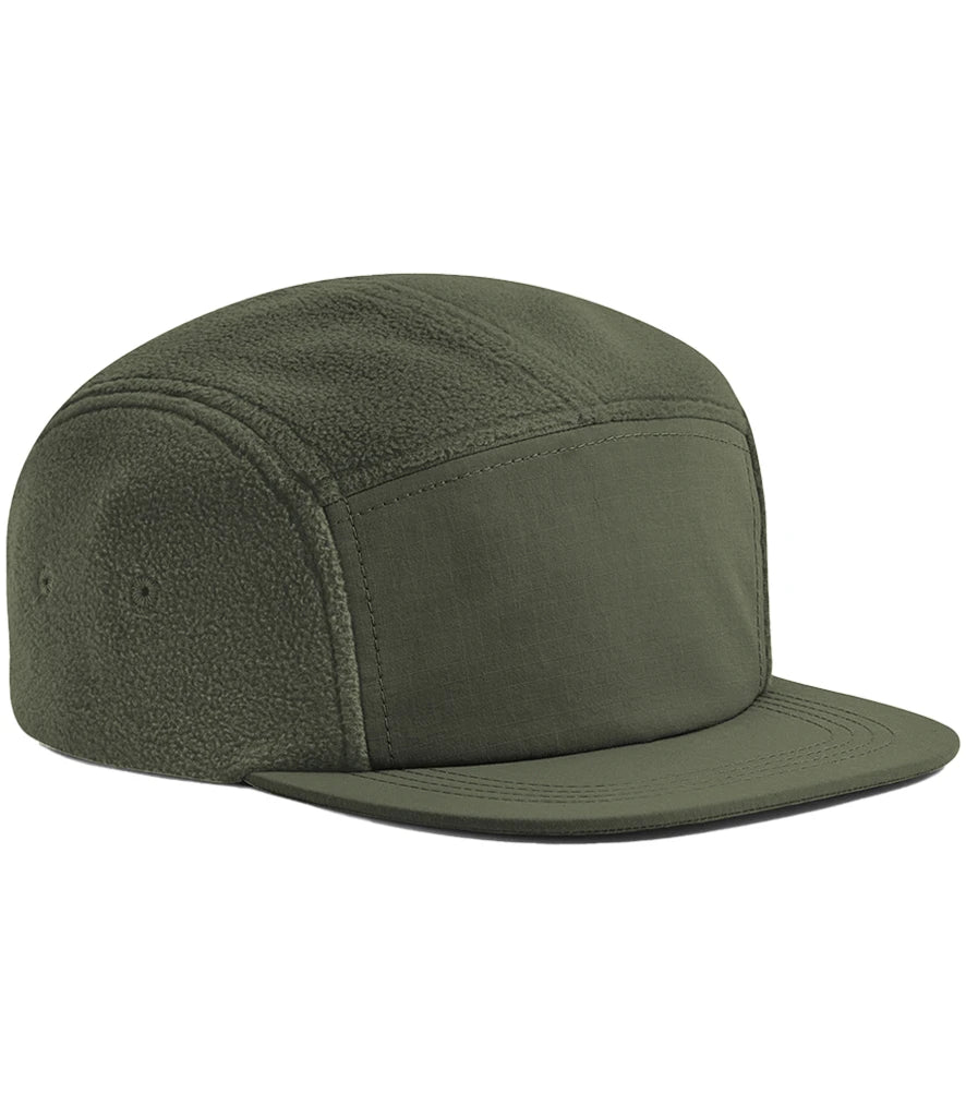 Beechfield Recycled Fleece Outdoor Camper Cap — Olive Green