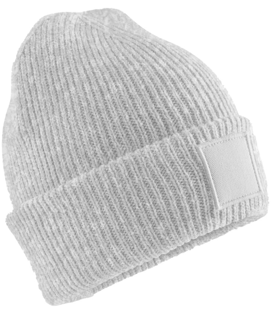 Beechfield Kids Deep Cuffed Tonal Patch Beanie — Cloud Grey