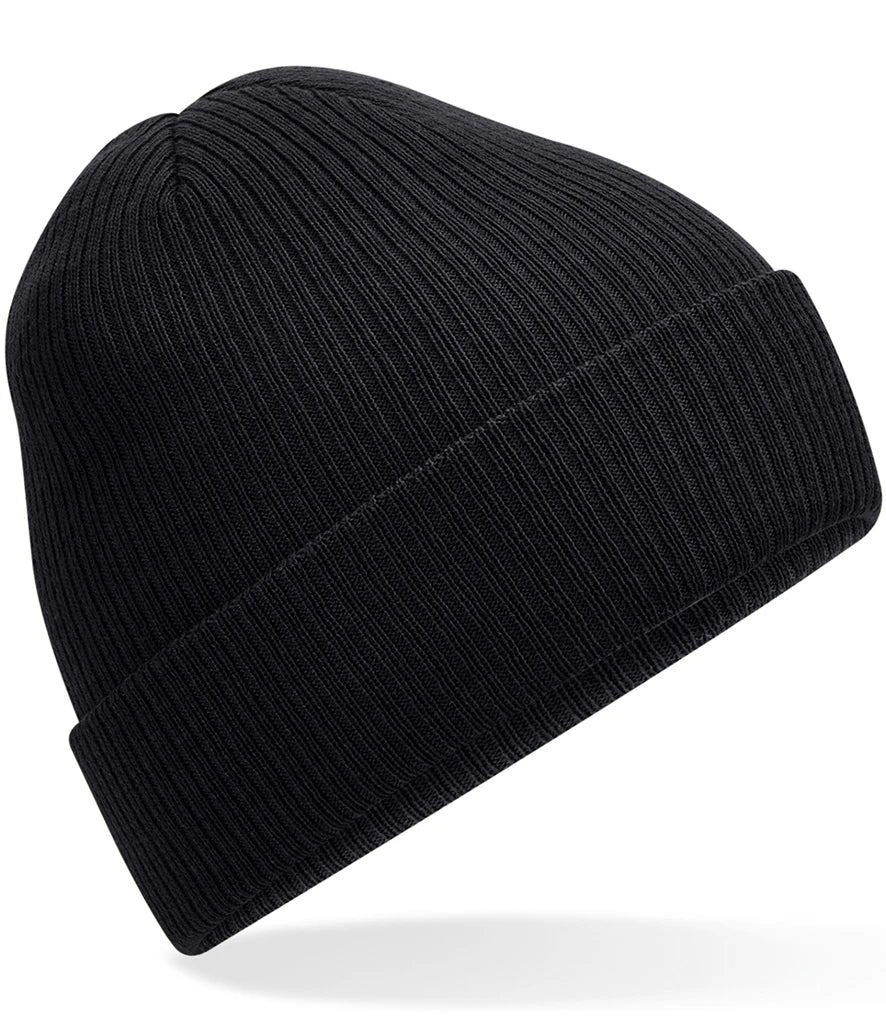 Beechfield Polylana® Ribbed Beanie — Black