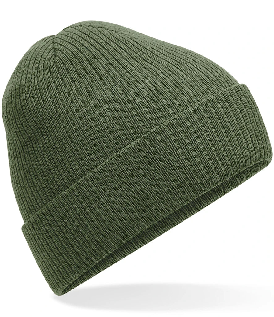 Beechfield Polylana® Ribbed Beanie — Olive Green