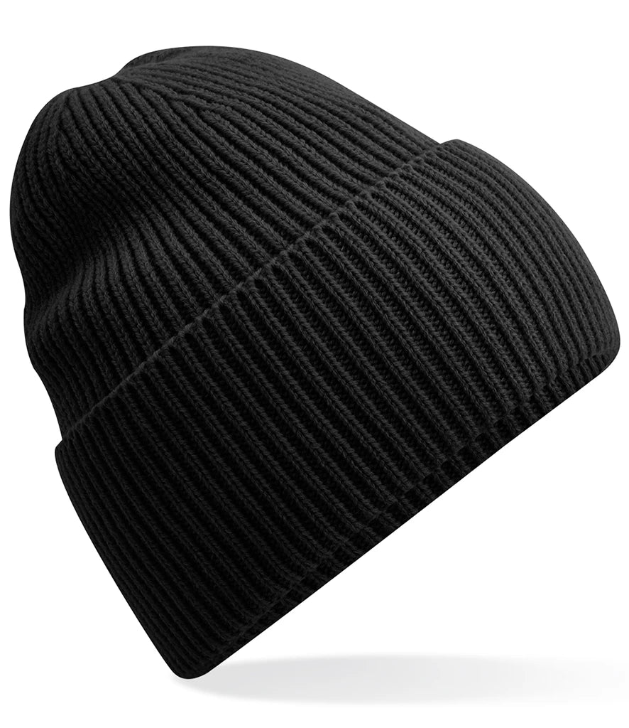 Beechfield Recycled Oversized Cuffed Beanie — Black