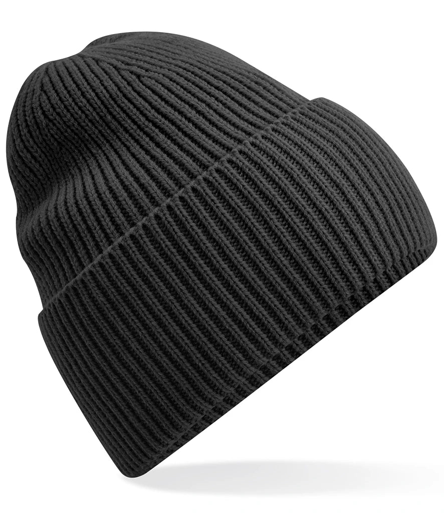 Beechfield Recycled Oversized Cuffed Beanie — Charcoal