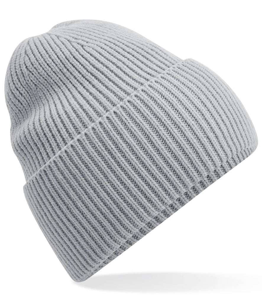 Beechfield Recycled Oversized Cuffed Beanie — Light Grey