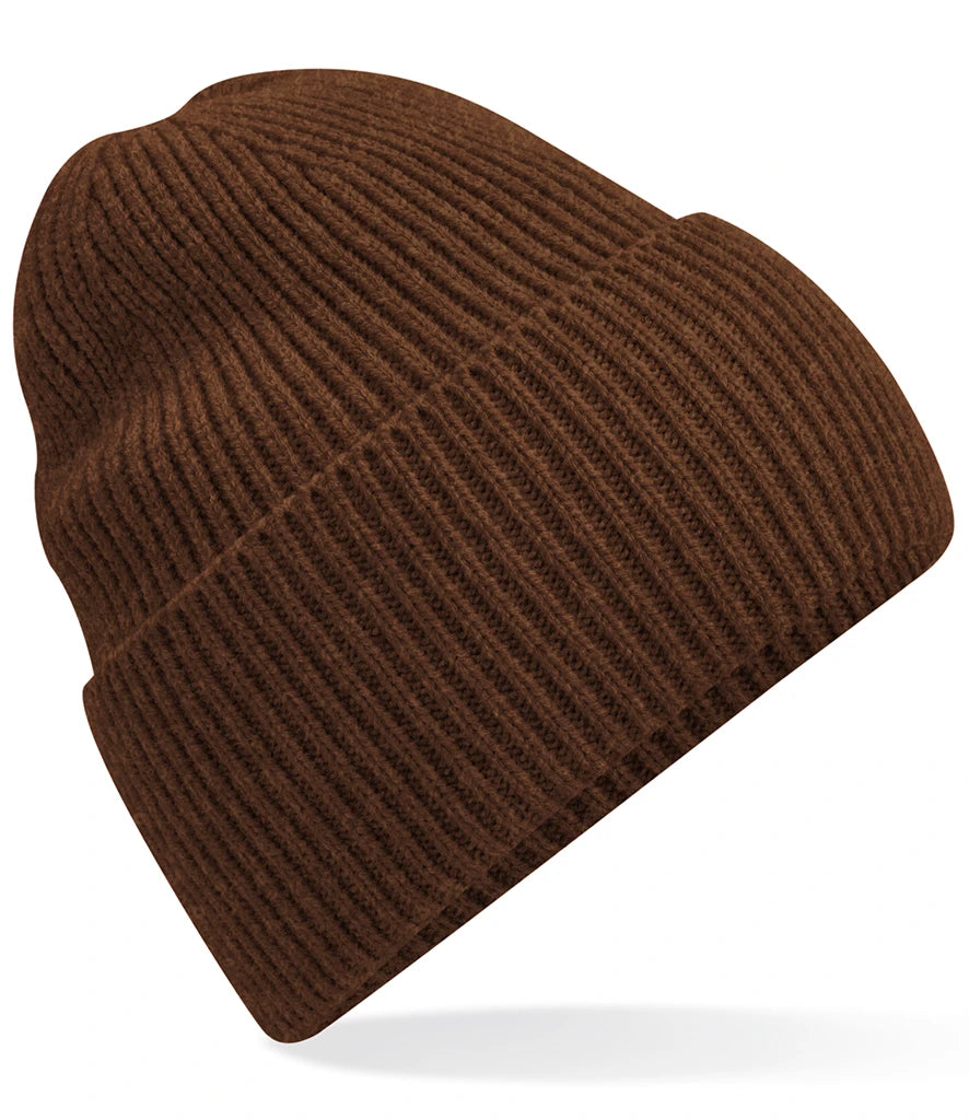 Beechfield Recycled Oversized Cuffed Beanie — Walnut
