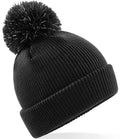 Beechfield Kids Reflective Bobble Beanie — Black