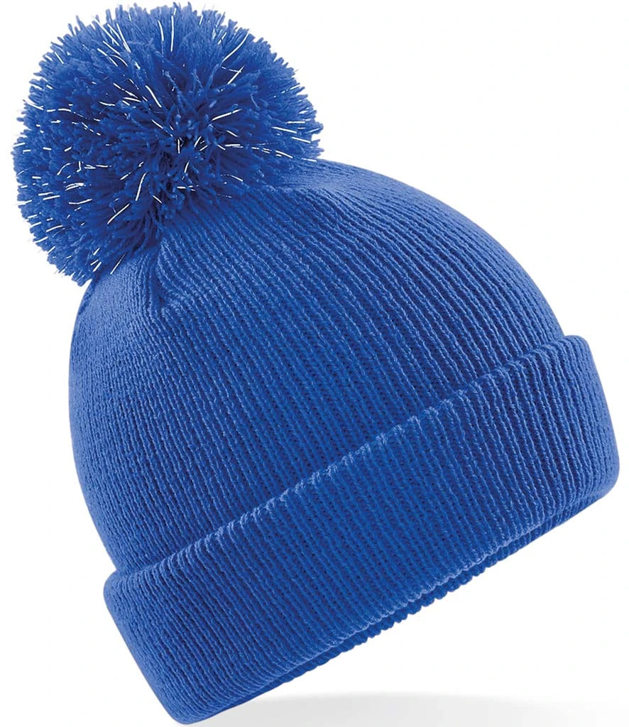 Beechfield Kids Reflective Bobble Beanie — Bright Royal