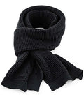 Beechfield Classic Waffle Knit Scarf — Black