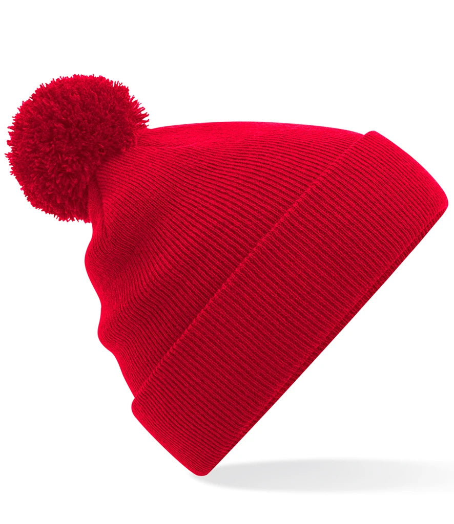 Beechfield Kids Original Pom Pom Beanie — Classic Red