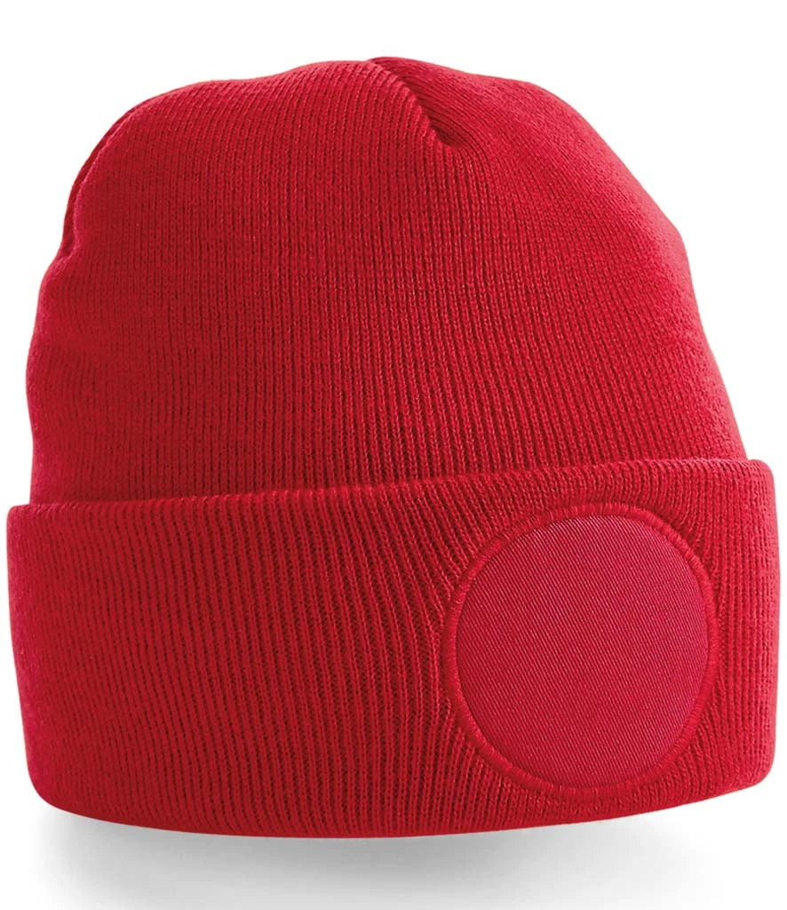 Beechfield Circular Patch Beanie — Classic Red
