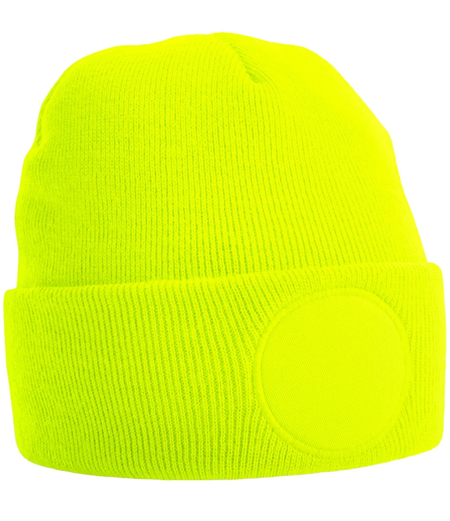 Beechfield Circular Patch Beanie — Fluorescent Yellow