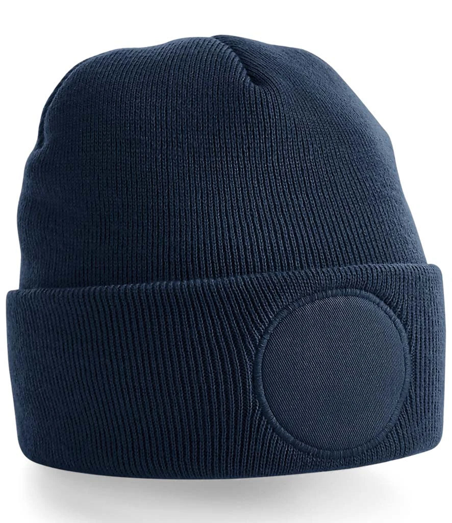 Beechfield Circular Patch Beanie — French Navy