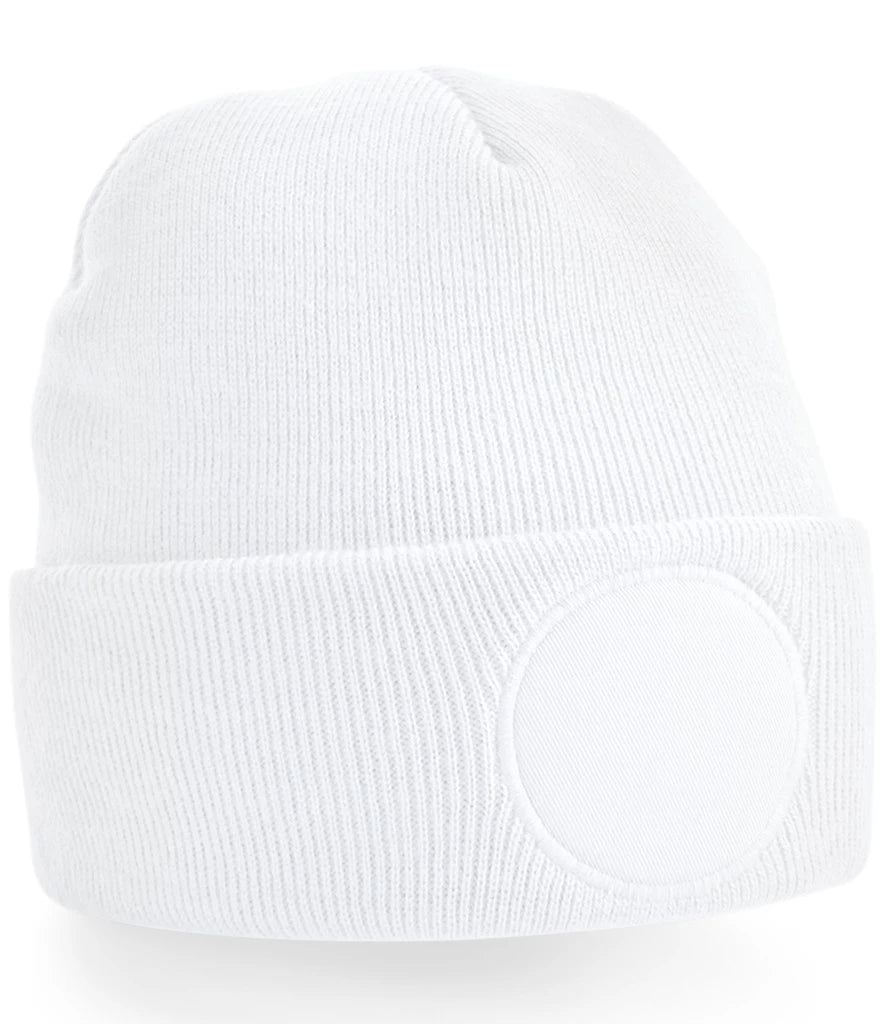 Beechfield Circular Patch Beanie — White