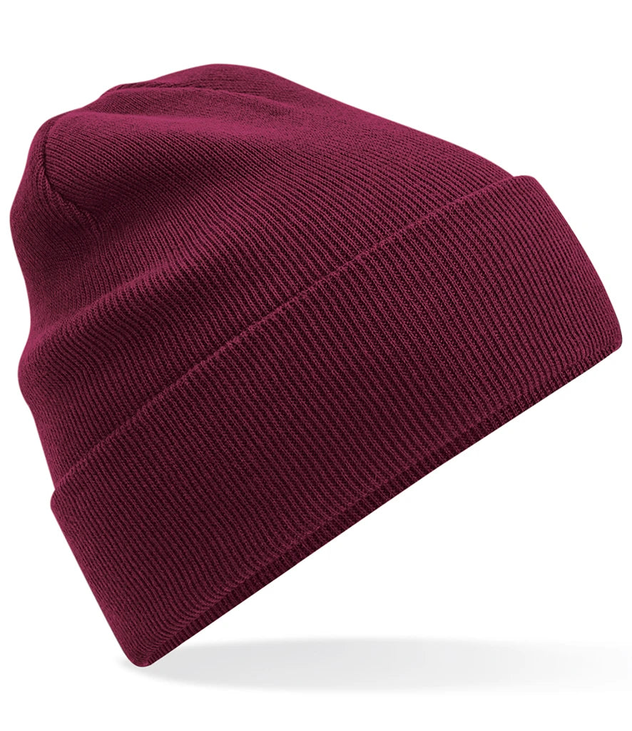 Beechfield Organic Cotton Original Cuffed Beanie — Burgundy