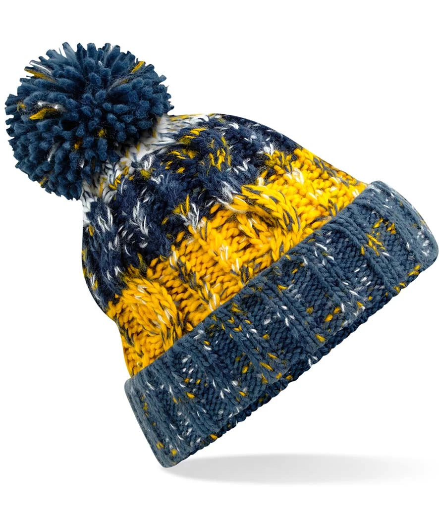 Beechfield Corkscrew Pom Pom Beanie — Morning Frost