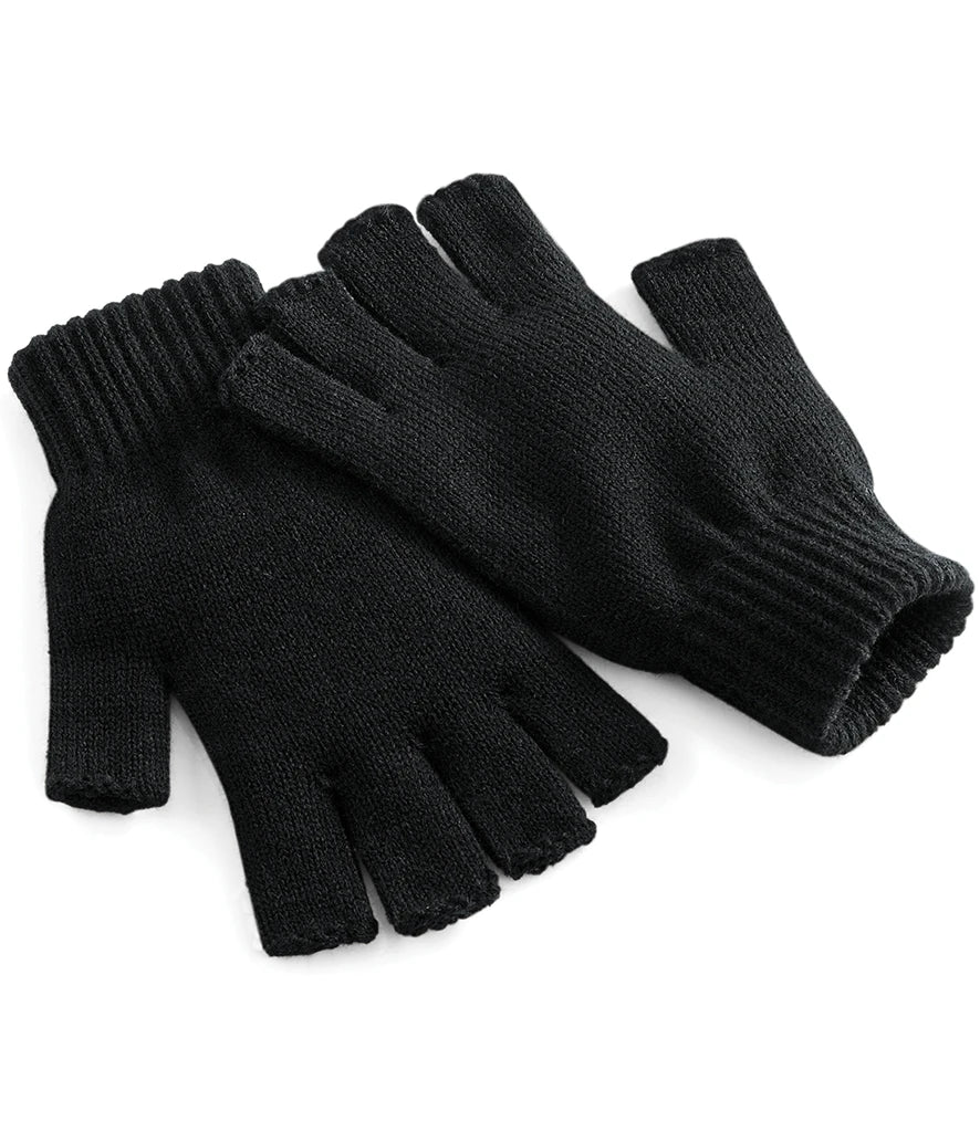 Beechfield Fingerless Gloves — Black