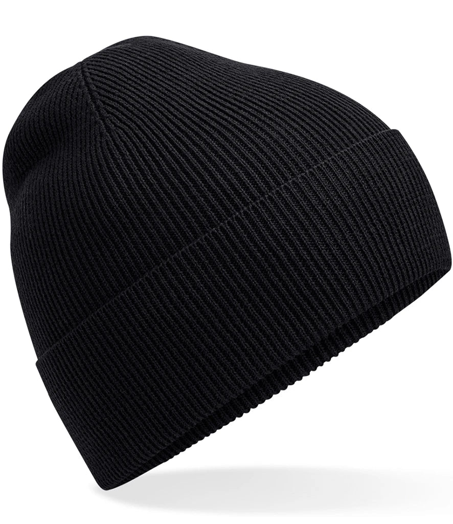 Beechfield Organic Cotton Fine Knit Beanie — Black