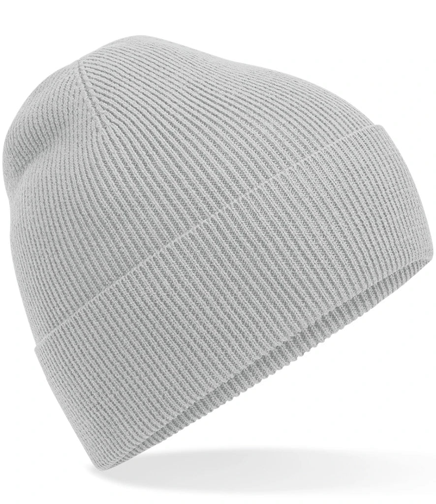 Beechfield Organic Cotton Fine Knit Beanie — Light Grey