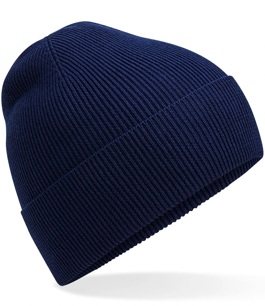 Beechfield Organic Cotton Fine Knit Beanie — Oxford Navy