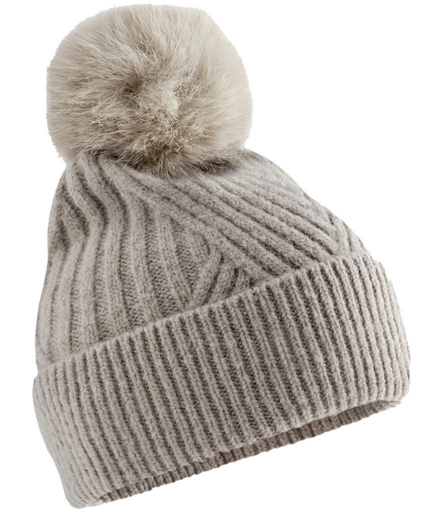 Beechfield Snow Luxe Beanie — Natural Stone