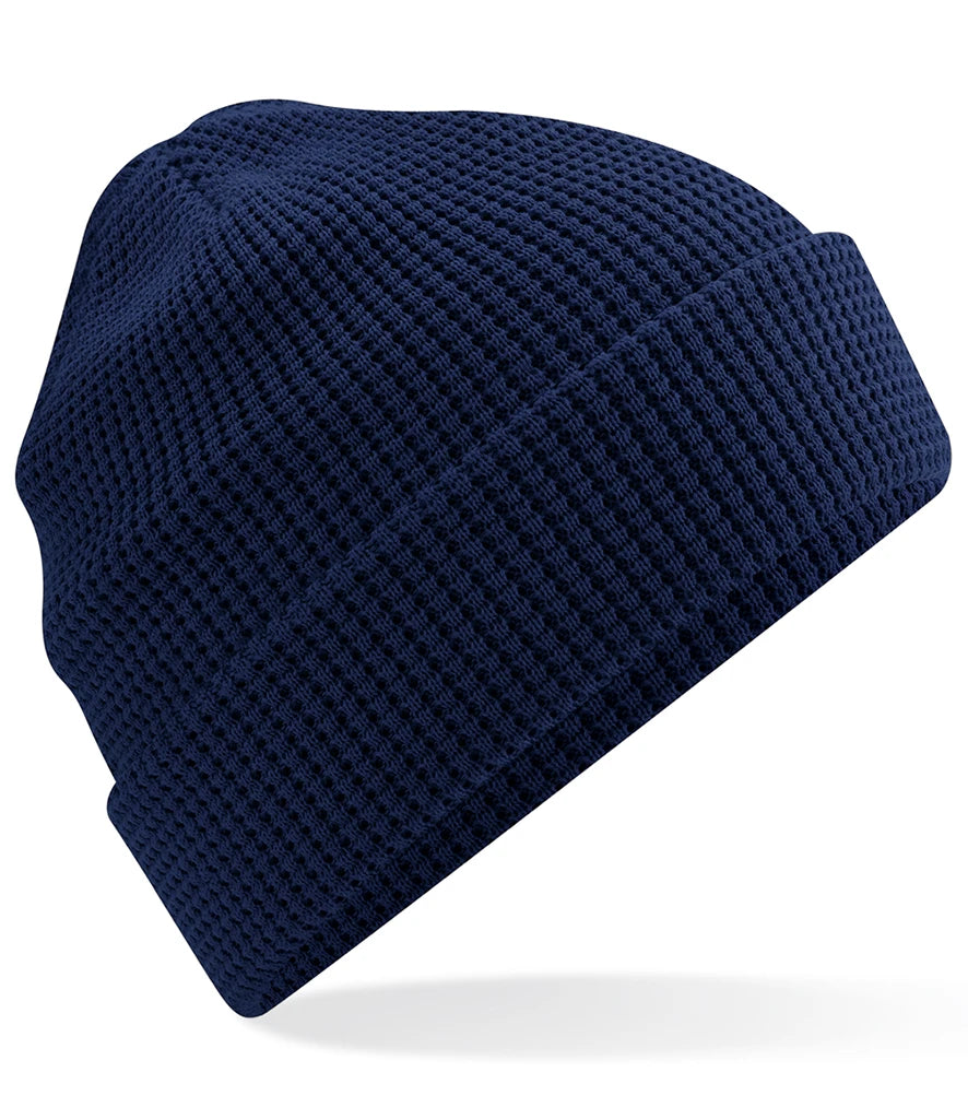 Beechfield Organic Cotton Waffle Beanie — Oxford Navy