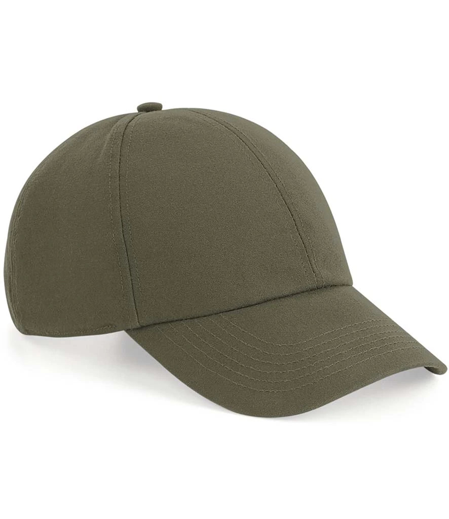 Beechfield Organic Cotton 6 Panel Cap — Olive Green