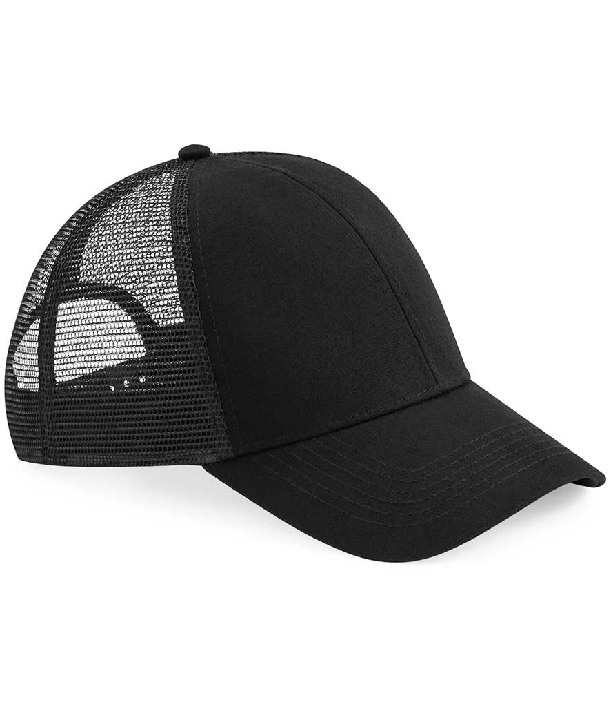 Beechfield Organic Cotton Trucker Cap — Black