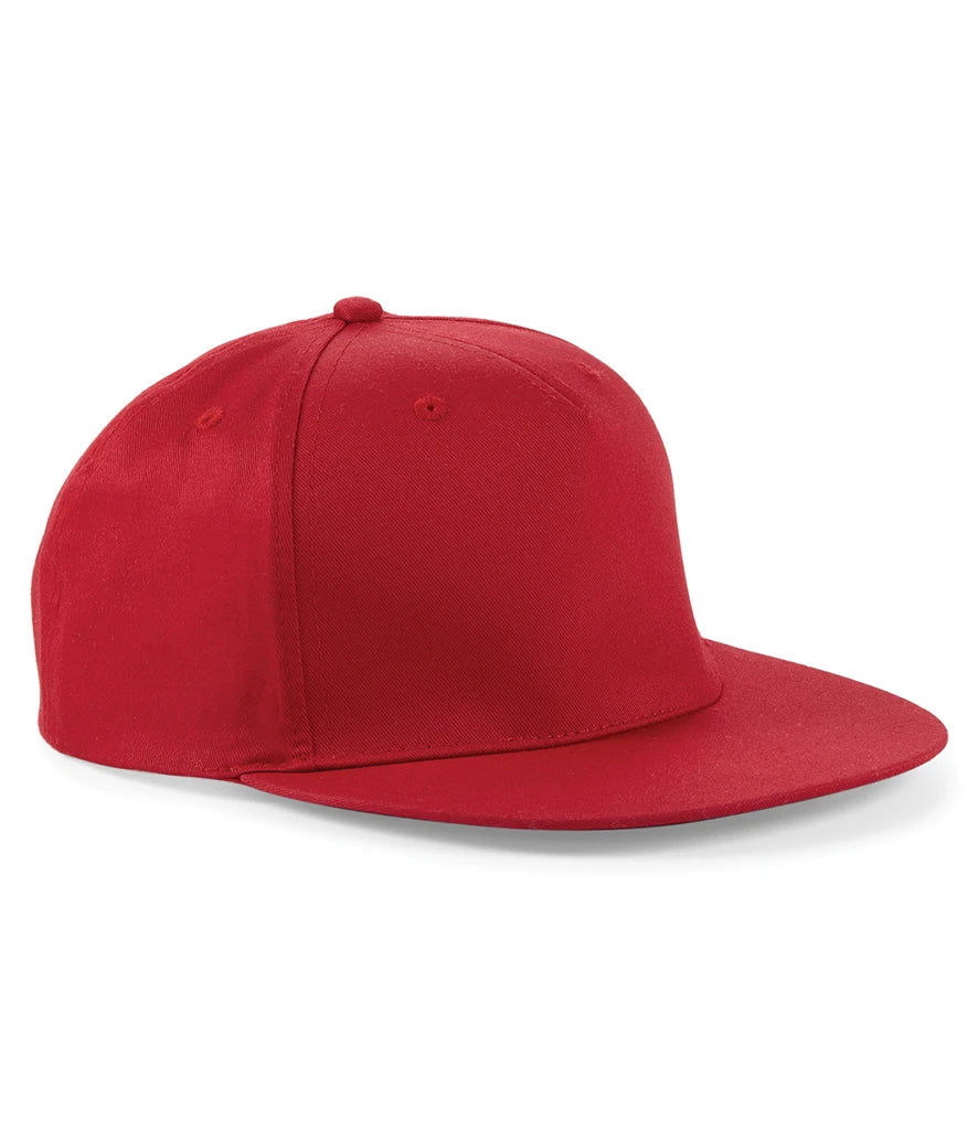 Beechfield 5 Panel Snapback Rapper Cap — Classic Red