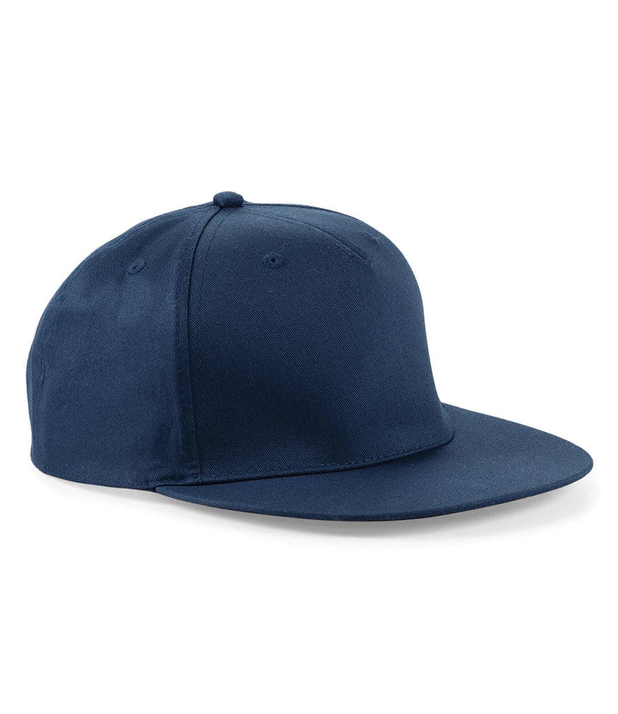 Beechfield 5 Panel Snapback Rapper Cap — French Navy