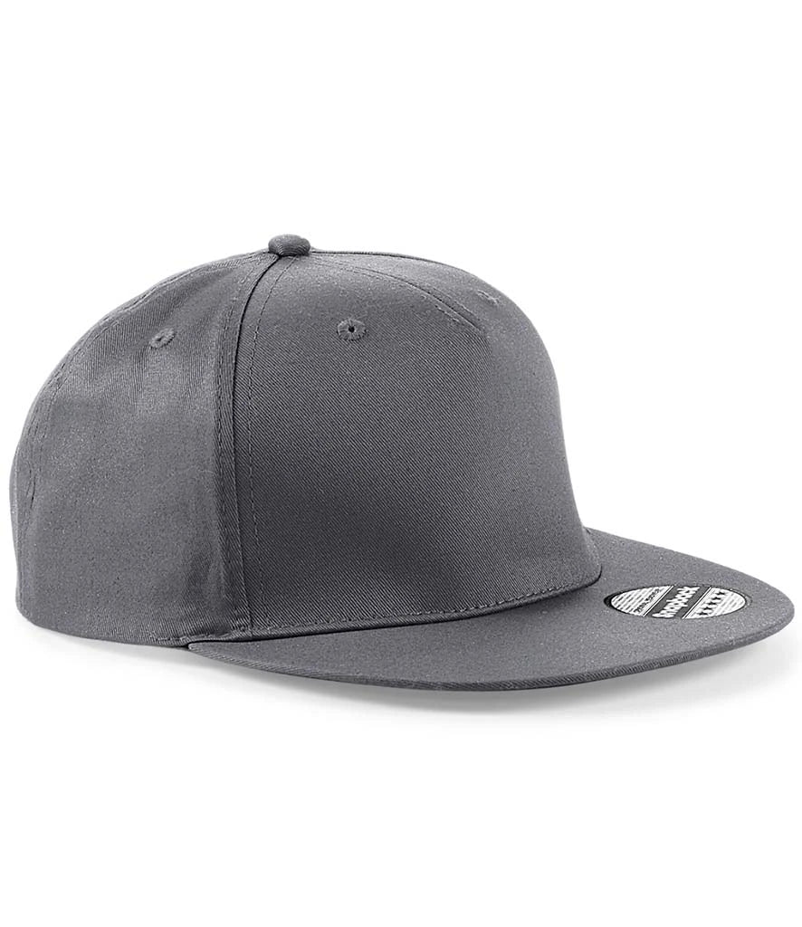 Beechfield 5 Panel Snapback Rapper Cap — Graphite Grey