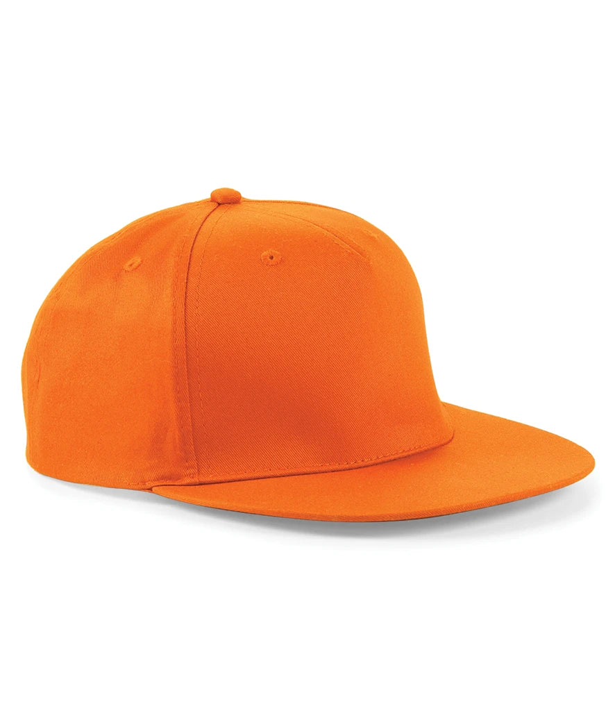 Beechfield 5 Panel Snapback Rapper Cap — Orange