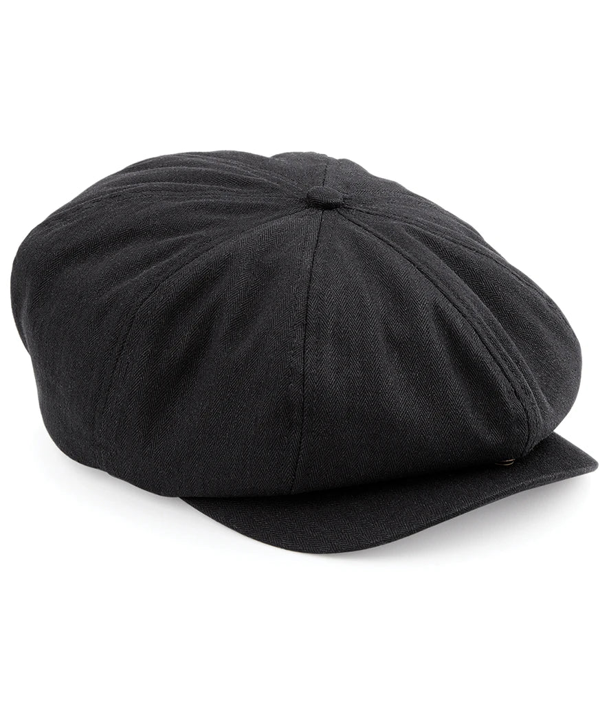 Beechfield Newsboy Cap — Black