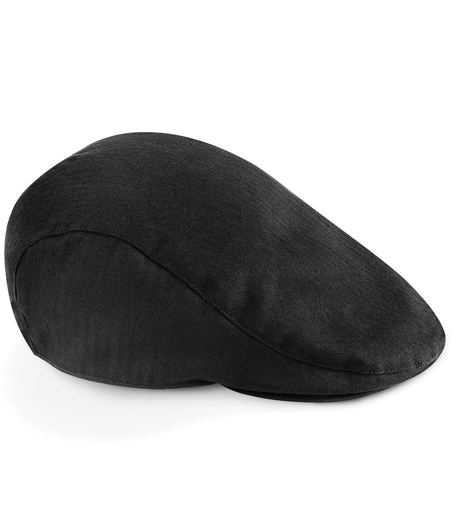 Beechfield Vintage Flat Cap — Black