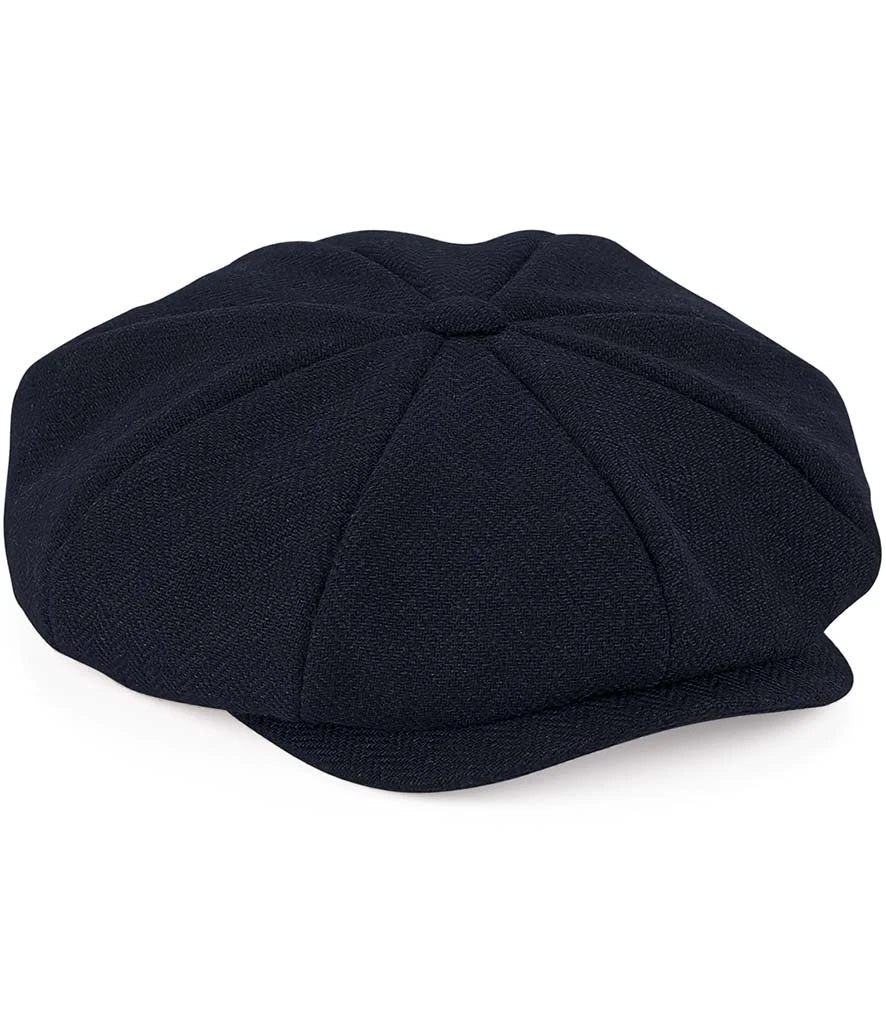 Beechfield Heritage Baker Boy Cap — Navy Herringbone